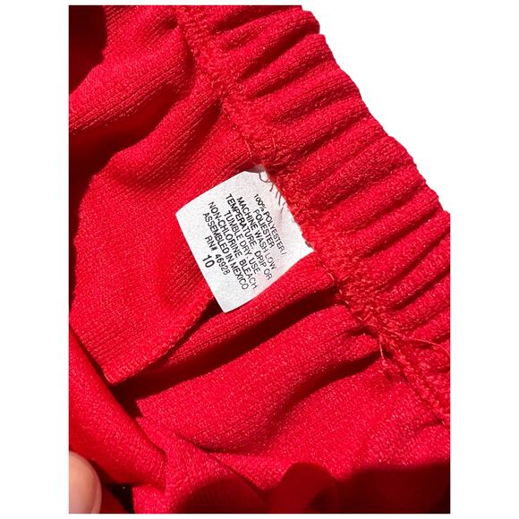 Pablo Collection Red Polyester Skirt Suit with White Loop Trim 1980s Power Suit - Picture 9 of 11